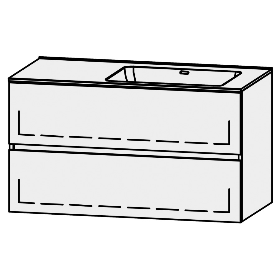 Combinaison de meuble Procasa Tre Line 100
100 x 55 x 49.7 cm
incl. table de lavabo en avian white 1,2 cm
trop-plein à l`arrière, largeur du lavabo 50 cm
axe de lavabo 65/35 cm
incl. consoles, élément avec 2 tiroirs
extrait complet avec Blumotion, 1 cache-siphon
lavabo à droite