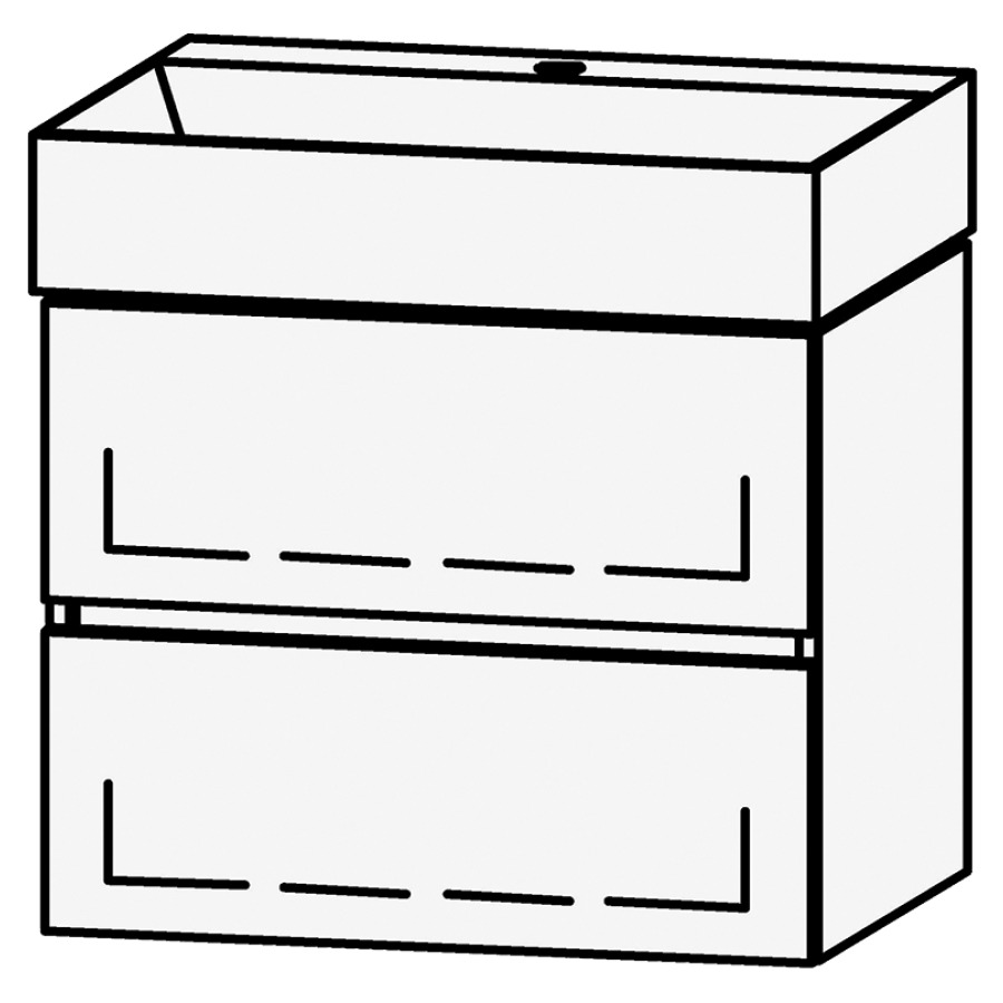 Combinaison de meuble Vanity Seto Line
59 x 50 x 44.5 cm
avec lavabo Céramique Seto 60 cm
1 trou pour robinetterie, sans trop-plein
élément de tiroir, 2&nbsp;tiroirs
avec Blumotion
sans cache-siphon