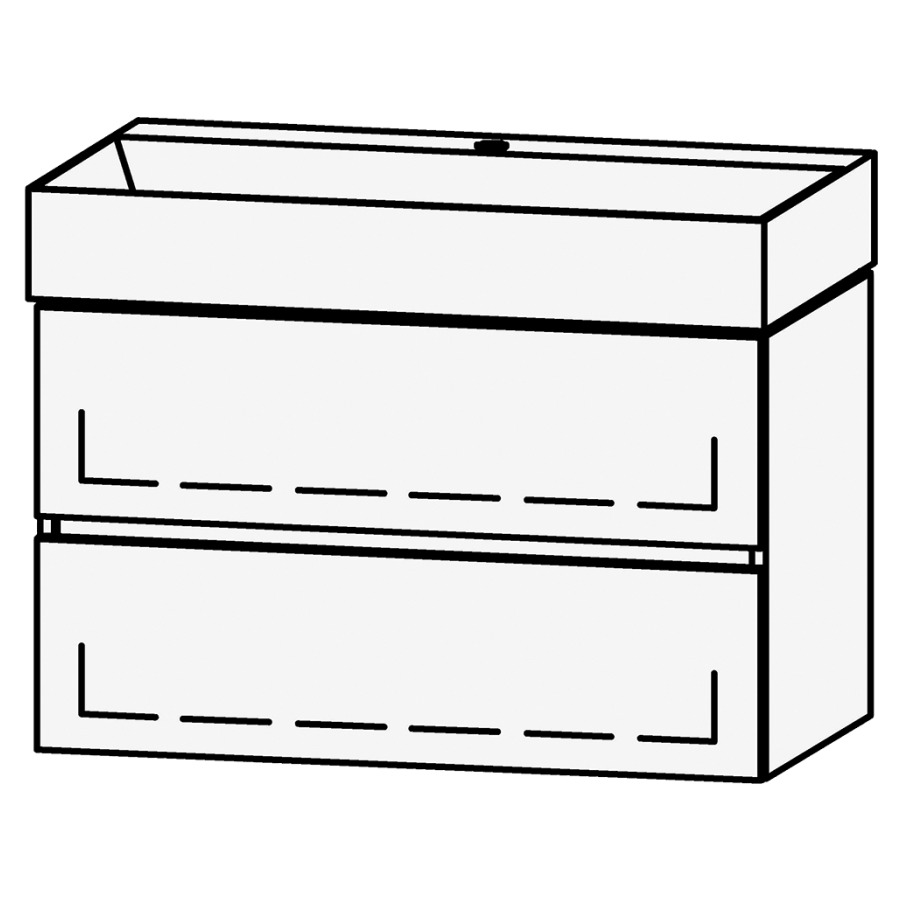 Combinaison de meuble Vanity Seto Line
80 x 50 x 45.5 cm
avec lavabo Céramique Seto 81 cm
1 trou pour robinetterie, sans trop-plein
élément de tiroir, 2&nbsp;tiroirs
avec Blumotion
sans cache-siphon