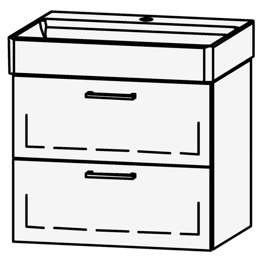 Élément inférieur  Vanity DuraSquare
58.5 x 52 x 45.5 cm
élément de tiroir, 2&nbsp;tiroirs
avec Blumotion, pour 1&nbsp;lavabo
sans cache-siphon
