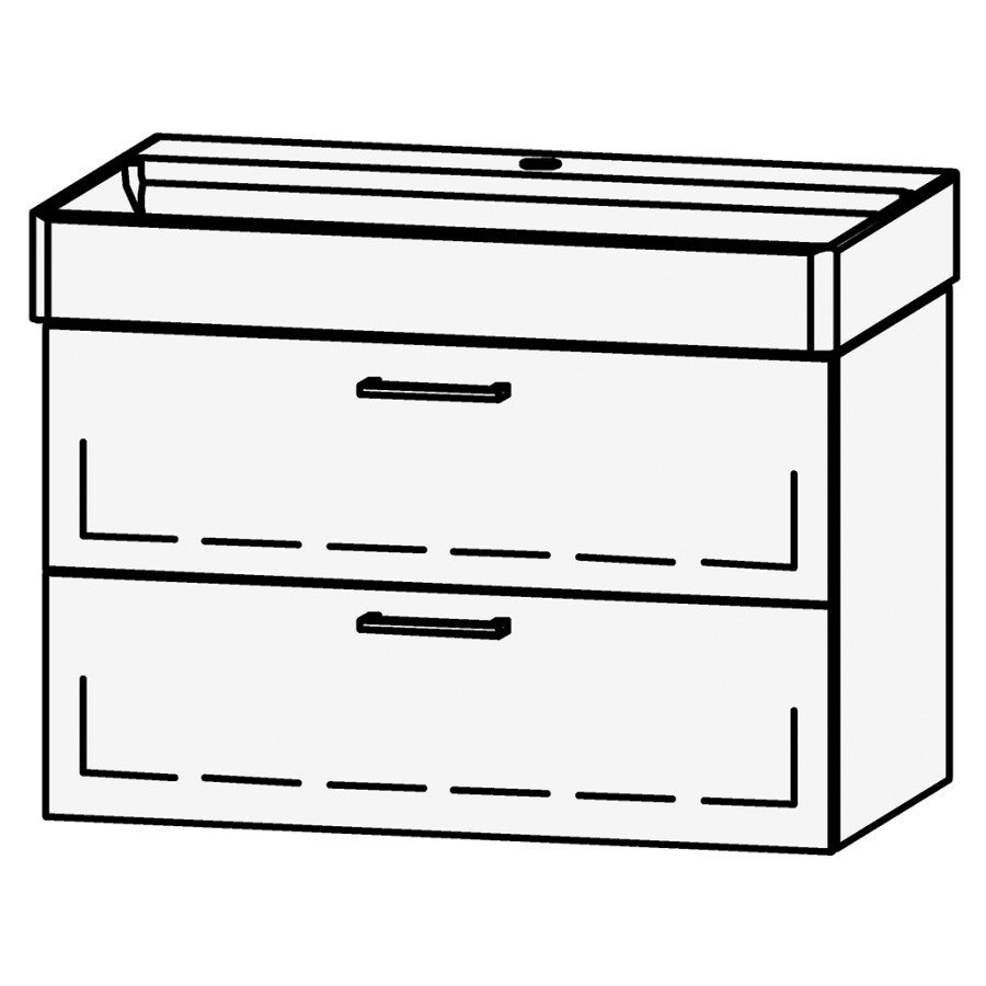Élément inférieur  Vanity DuraSquare
78.5 x 52 x 45.5 cm
élément de tiroir, 2&nbsp;tiroirs
avec Blumotion, pour 1&nbsp;lavabo
sans cache-siphon
