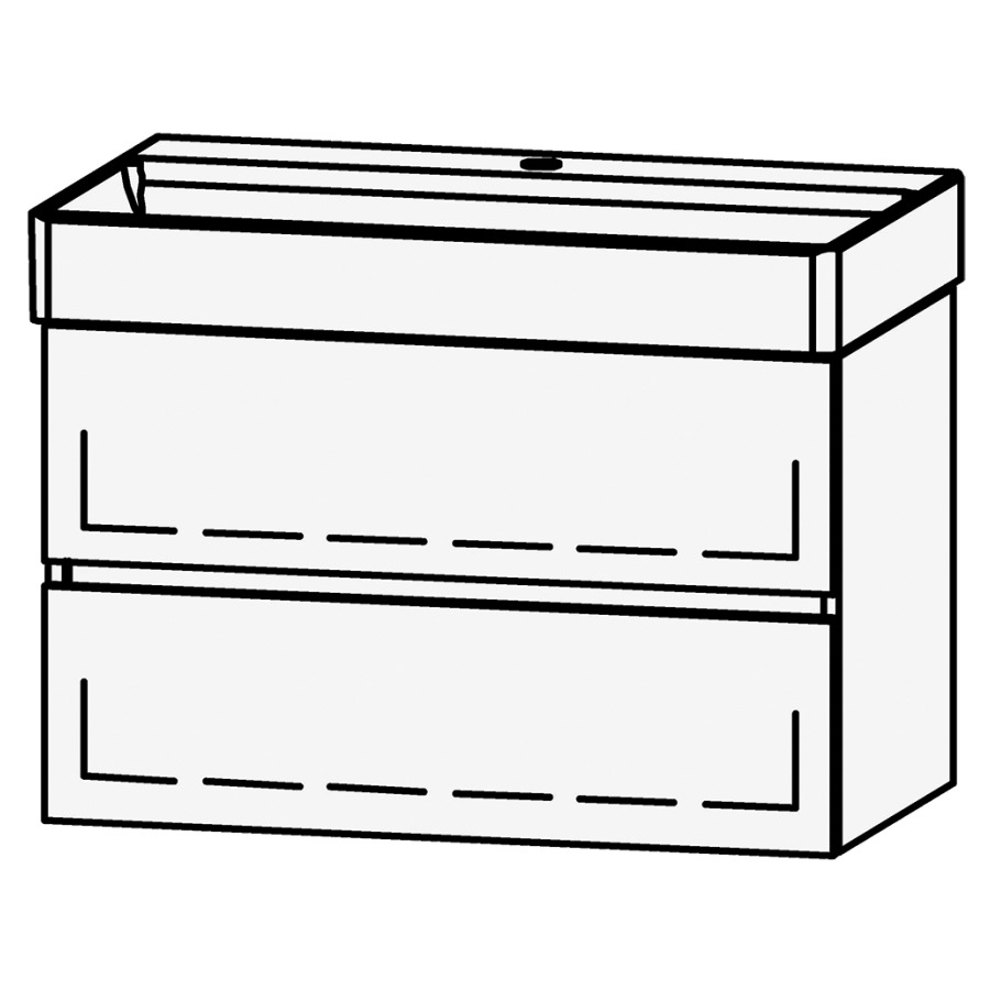 Élément inférieur  Vanity DuraSquare Line
78.5 x 52 x 45.5 cm
élément de tiroir, 2&nbsp;tiroirs
avec Blumotion, pour 1&nbsp;lavabo
1 cache-siphon