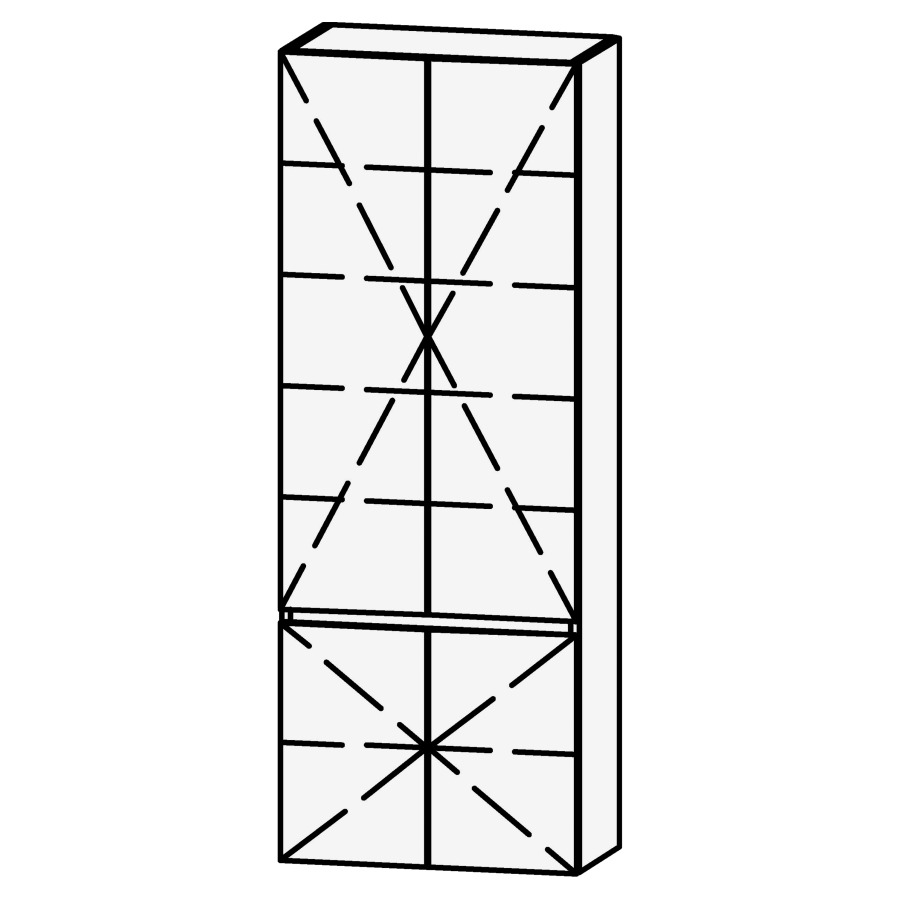 Armoire haute Vanity Keramik Line 
60 x 170 x 33 cm
4&nbsp;portes, 5&nbsp;tablettes
avec Blumotion