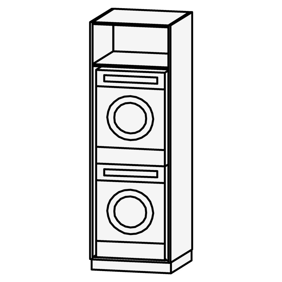 Armoire haute Vanity Bocco Lavadora 
72 x 225 x 72 cm
pour lave-linget et sèche-linge
élément ouvert
1&nbsp;tablette 
montage au sol avec socle