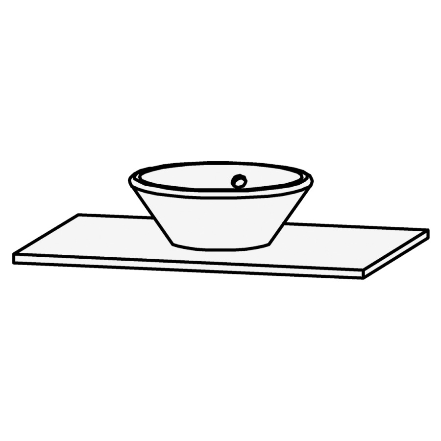 Table de lavabo Vanity Bocco 
80 x 2 x 55.5 cm
pour 1 lavabo à poser
sans consoles