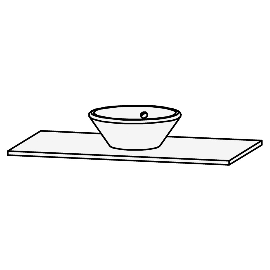 Table de lavabo Vanity Bocco 
100 x 2 x 55.5 cm
pour 1 lavabo à poser
sans consoles