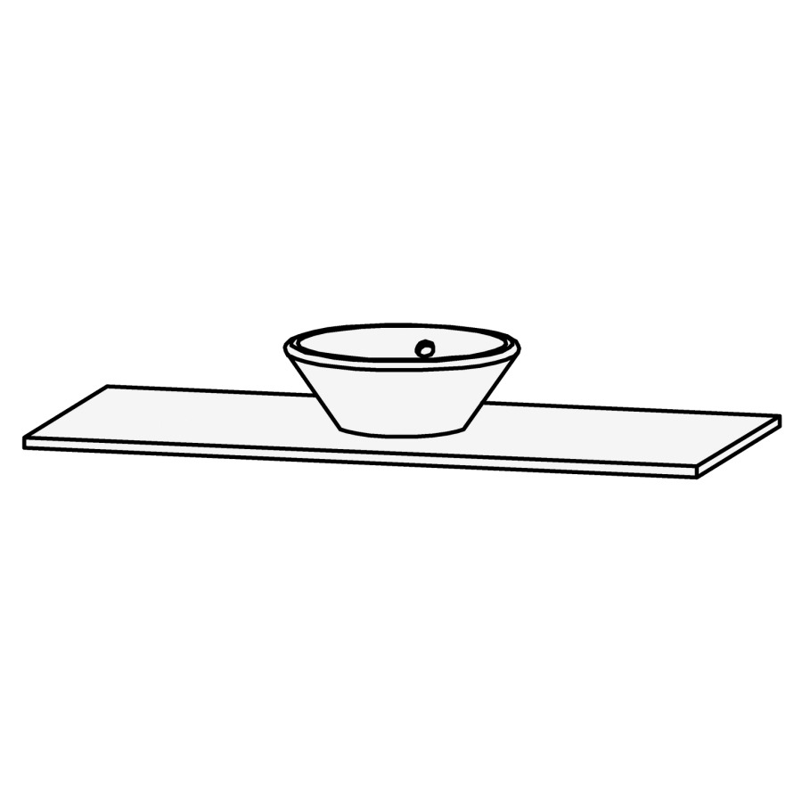 Table de lavabo Vanity Bocco
120 x 2 x 55.5 cm
pour 1 lavabo à poser
sans consoles
