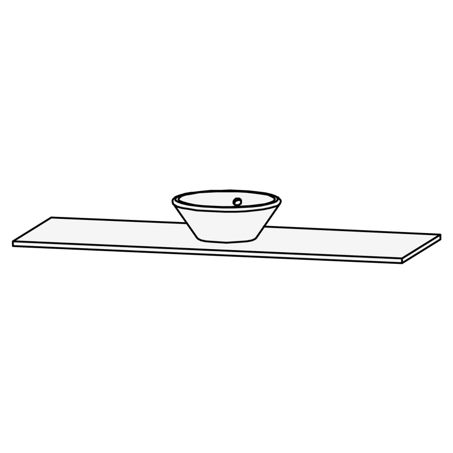 Table de lavabo Vanity Bocco
150 x 2 x 55.5 cm
pour 1 lavabo à poser
sans consoles