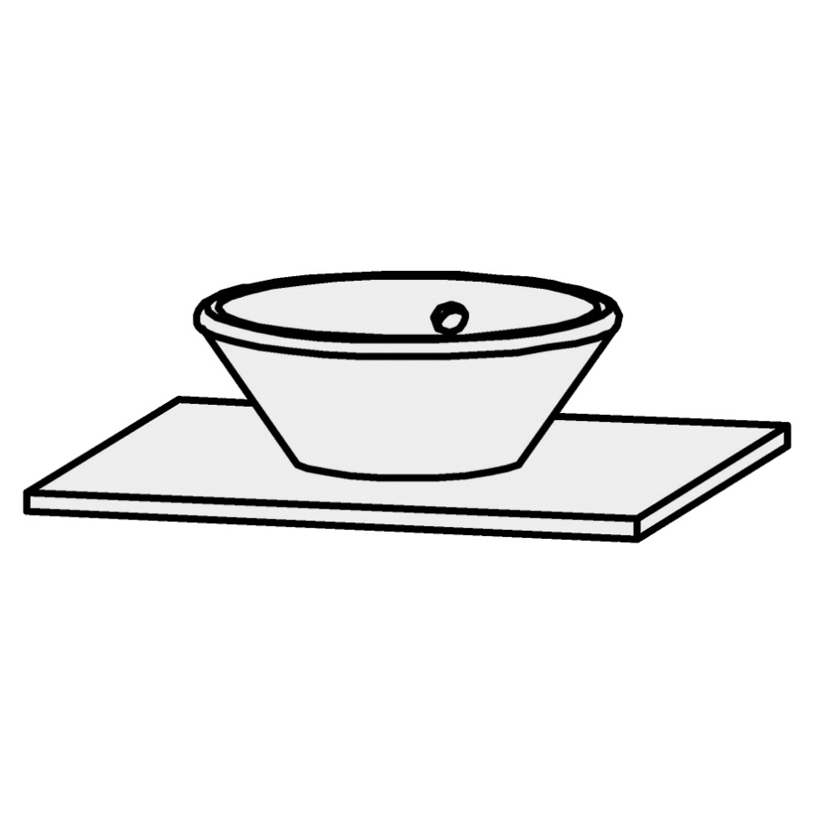 Table de lavabo Vanity Bocco 
60 x 2 x 55.5 cm
pour 1 lavabo à poser
sans consoles