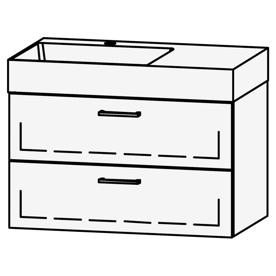 Élément inférieur 
Vanity Smart 2.0 / 80
79.6 x 50 x 46.8 cm
élément avec 2 tiroirs
extrait complet avec Blumotion
sans cache-siphon
lavabo à gauche
pour lavabo 105963