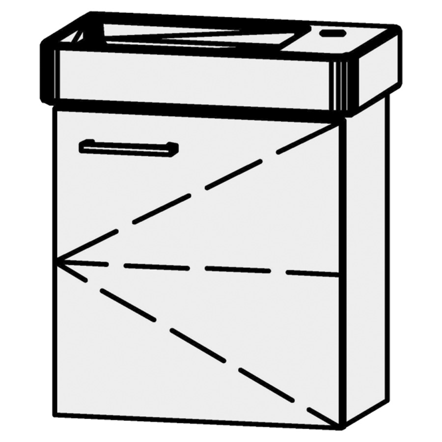 Unterbau Vanity Pro X Compact
45 x 50 x 26.3 cm
Tablarschrank, 1 Tür
Band rechts, mit Blumotion
1 Tablar, für Becken links
für Handwaschbecken 105504
