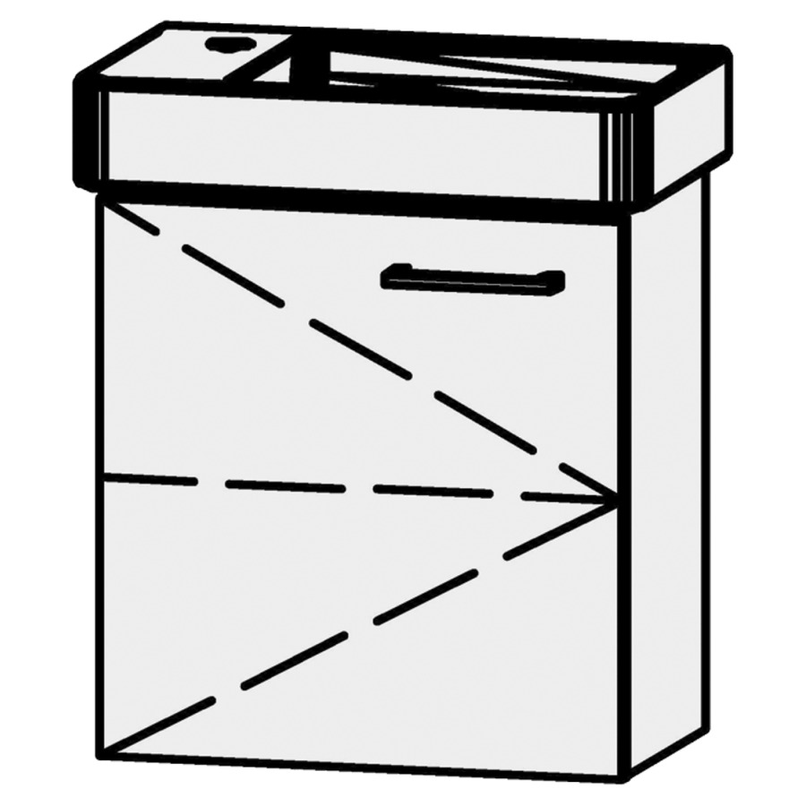 Unterbau Vanity Pro X Compact
45 x 50 x 26.3 cm
Tablarschrank, 1 Tür
Band links, mit Blumotion
1 Tablar, für Becken rechts
für Handwaschbecken 105505