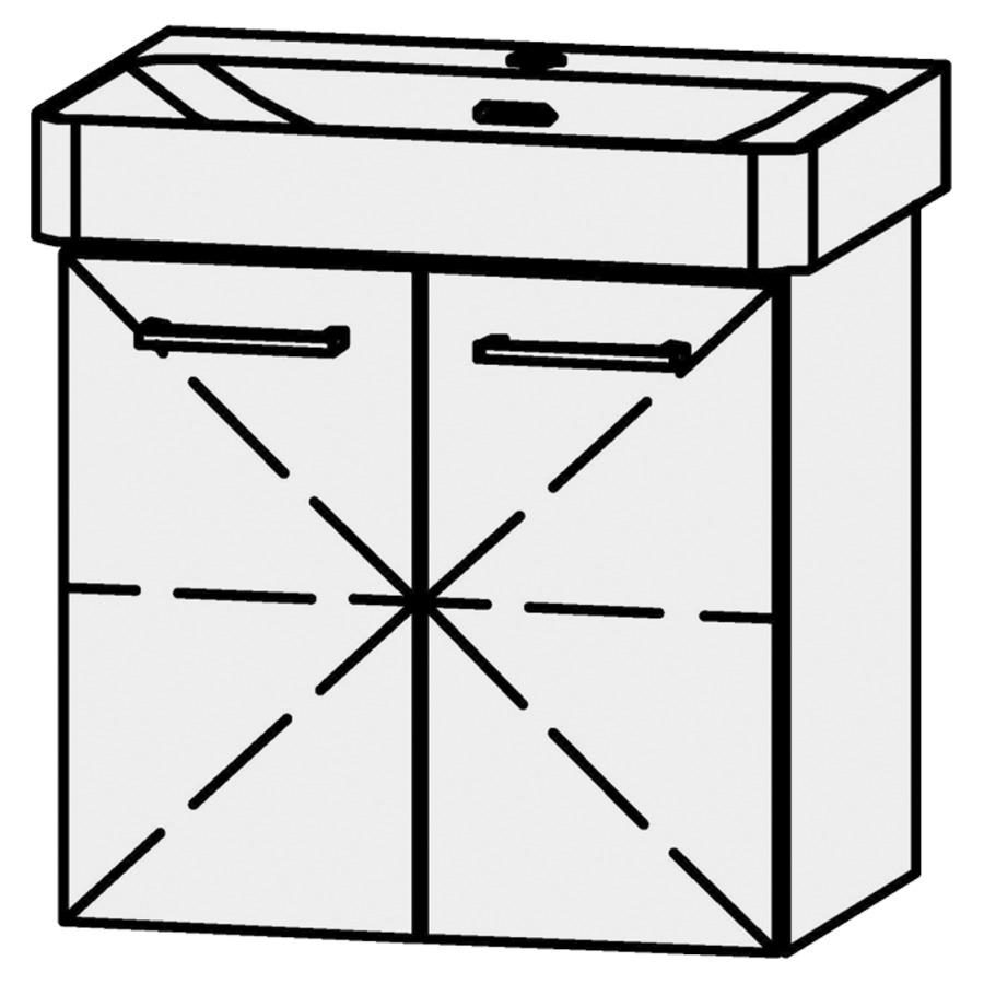 Unterbau Vanity Pro X Compact
51 x 50 x 36 cm
Tablarschrank, 2 Türen
mit Blumotion, 1 Tablar
für Waschtisch 105510
