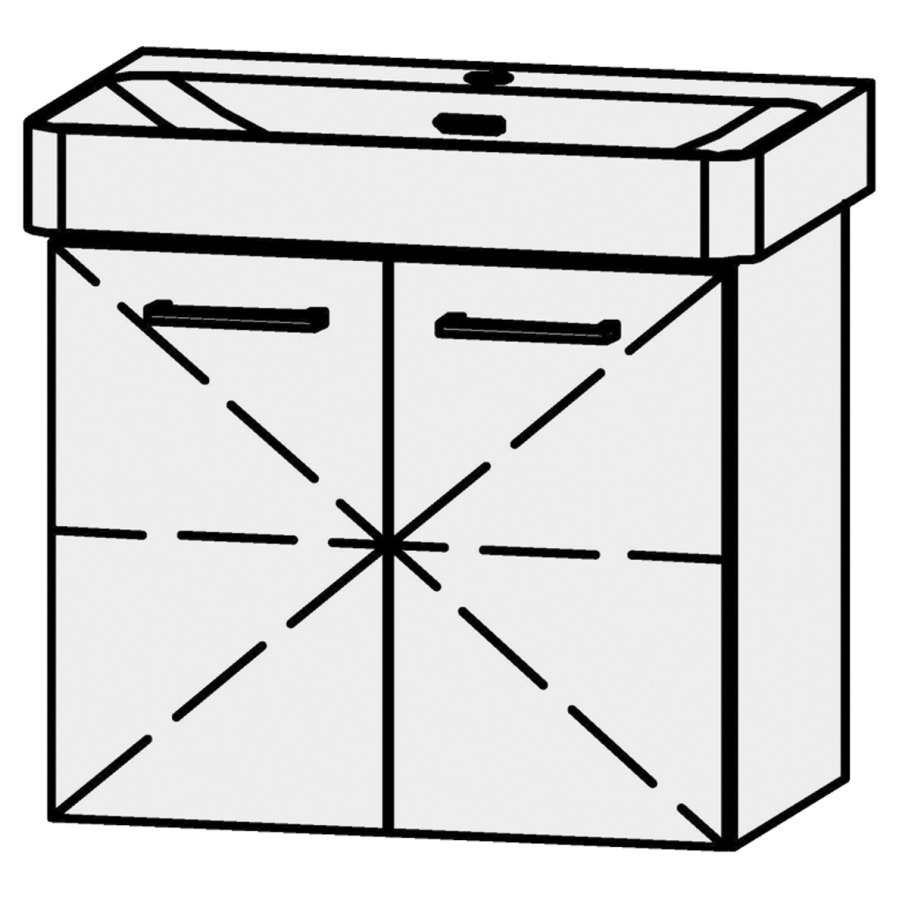 Unterbau Vanity Pro X Compact
56 x 50 x 36 cm
Tablarschrank, 2 Türen
mit Blumotion, 1 Tablar
für Waschtisch 105524