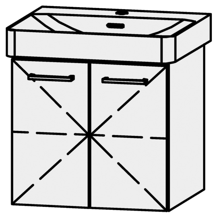 Unterbau Vanity Pro X
51 x 50 x 44 cm
Tablarschrank, 2 Türen
mit Blumotion, 1 Tablar
für Waschtisch 105506