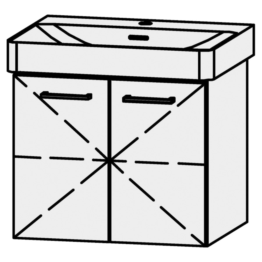 Unterbau Vanity Pro X
56 x 50 x 44 cm
Tablarschrank, 2 Türen
mit Blumotion, 1 Tablar
für Waschtisch 105517