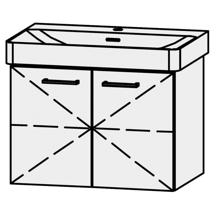 Unterbau Vanity Pro X
66 x 50 x 44 cm
Tablarschrank, 2 Türen
mit Blumotion, 1 Tablar
für Waschtisch 105533