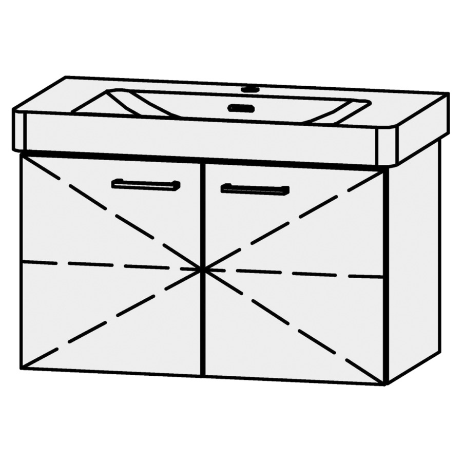 Unterbau Vanity Pro X
81 x 50 x 44 cm
Tablarschrank, 2 Türen
mit Blumotion, 1 Tablar
für Waschtisch 105537