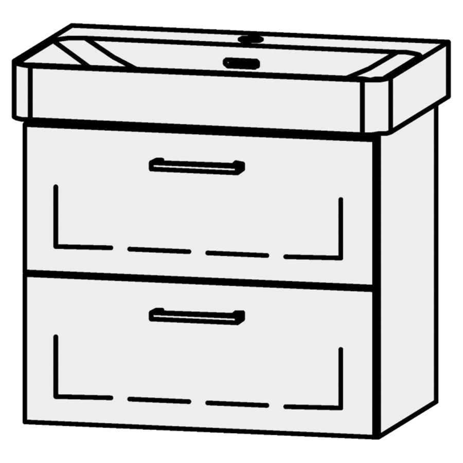 Unterbau Vanity Pro X Compact
56 x 50 x 36 cm
Schubladenelement, 2 Schubladen
mit Blumotion, für Waschtisch 105524
1 Sifonverkleidung