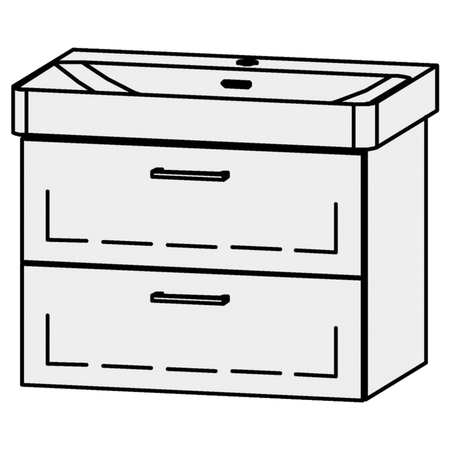 Unterbau Vanity Pro X
66 x 50 x 44 cm
Schubladenelement, 2 Schubladen
mit Blumotion, für Waschtisch 105533
1 Sifonverkleidung