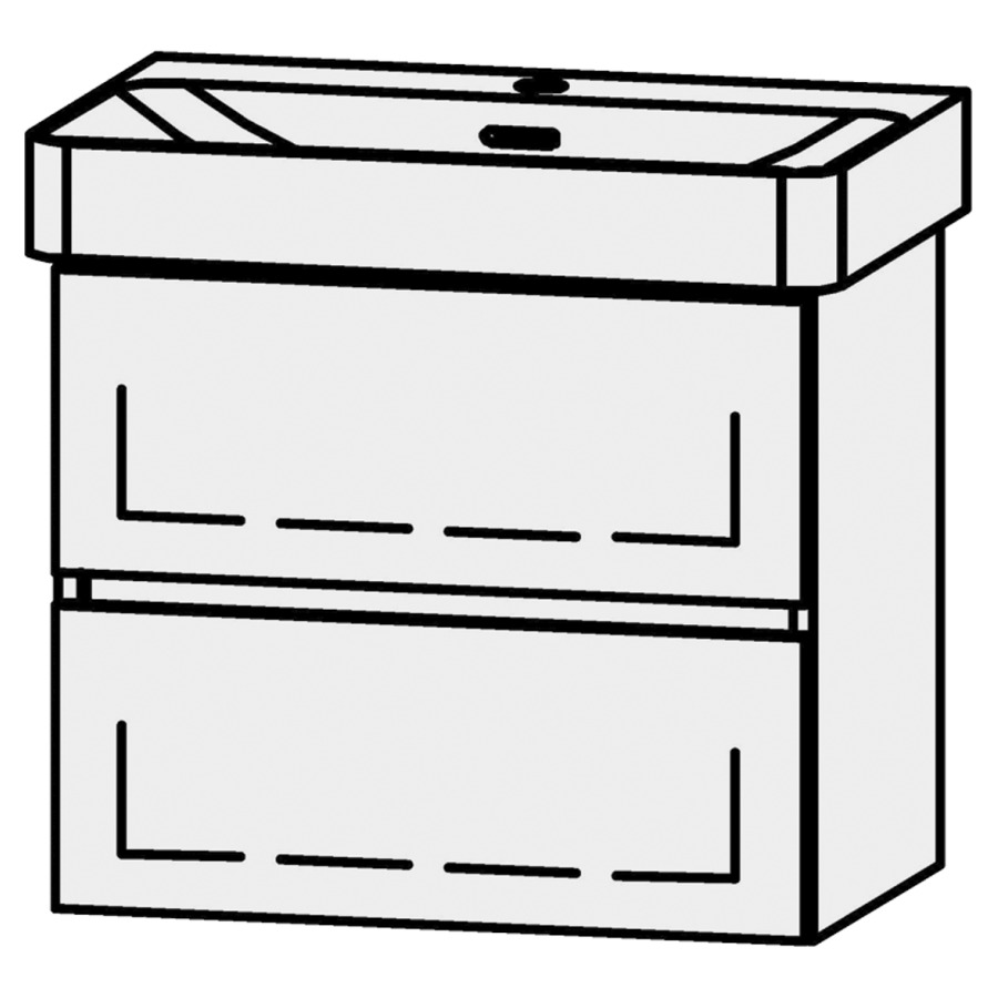 Unterbau Vanity Pro X Line Compact
56 x 50 x 36 cm
Schubladenelement, 2 Schubladen
mit Blumotion, für Waschtisch 105524
1 Sifonverkleidung
