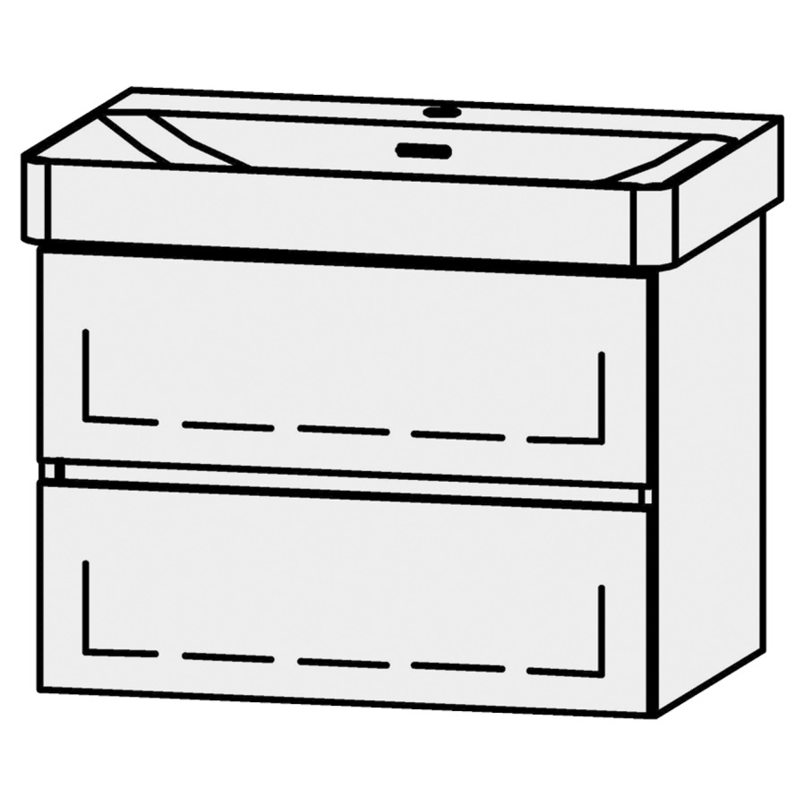 Unterbau Vanity Pro X Line
66 x 50 x 44 cm
Schubladenelement, 2 Schubladen
mit Blumotion, für Waschtisch 105533
1 Sifonverkleidung
