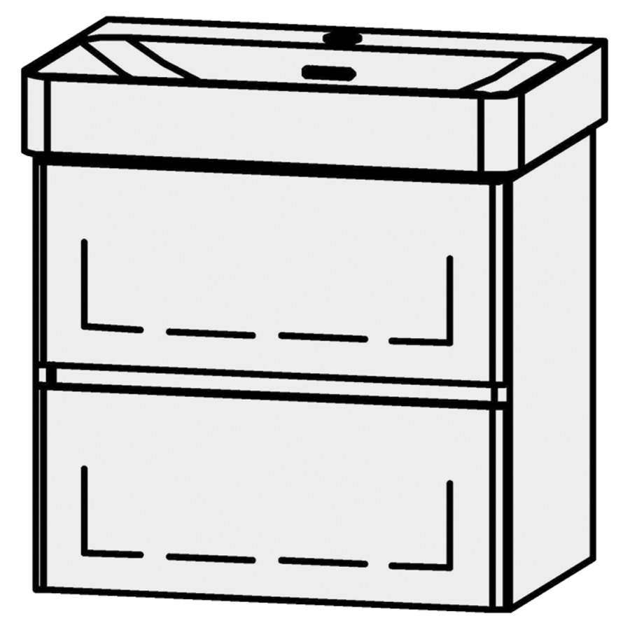 Unterbau Vanity Pro X Line Compact
52.5 x 50 x 36.3 cm
Schubladenelement, 2 Schubladen
mit Blumotion, Fronten abgerundet
für Waschtisch 105510
1 Sifonverkleidung