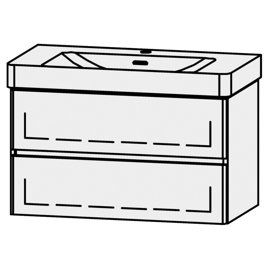 Unterbau Vanity Pro X Line
82.5 x 50 x 45 cm
Schubladenelement, 2 Schubladen
mit Blumotion, Fronten abgerundet
für Waschtisch 105537
1 Sifonverkleidung