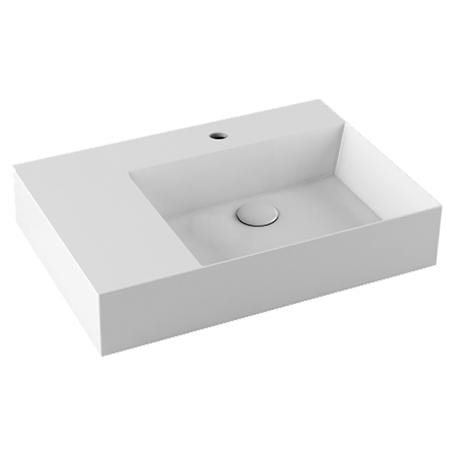 Lavabo Seto
81 x 12.5 x 46 cm
Céramique, angulaire
lavabo à droite
montage mural, sans trop-plein
sans soupape d’écoulement 
avec tablette de robinetterie
