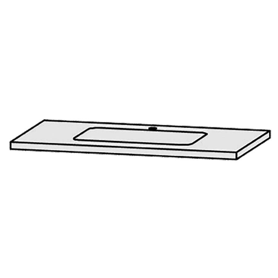 Table de lavabo Vanity Bocco 
100 x 3 x 55.5 cm
pour 1 lavabo à encastrer
encastrement par dessous, sans consoles