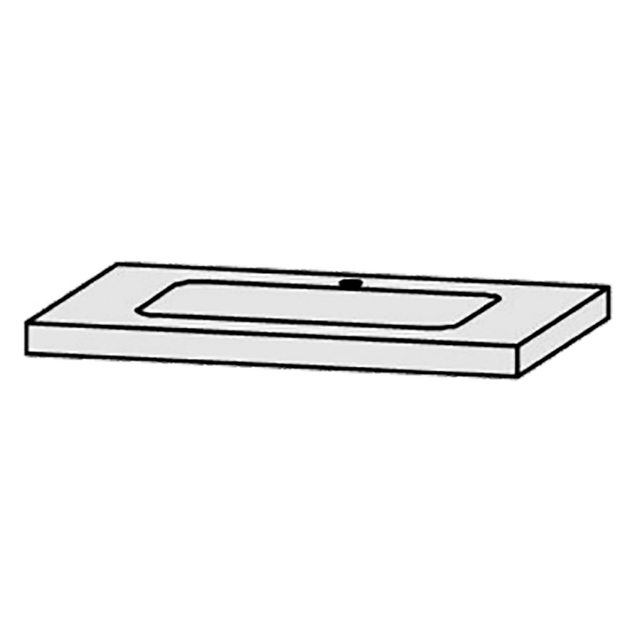 Table de lavabo Vanity Bocco 
80 x 5-10 x 55.5 cm
pour 1 lavabo à encastrer
encastrement par dessous, incl. consoles