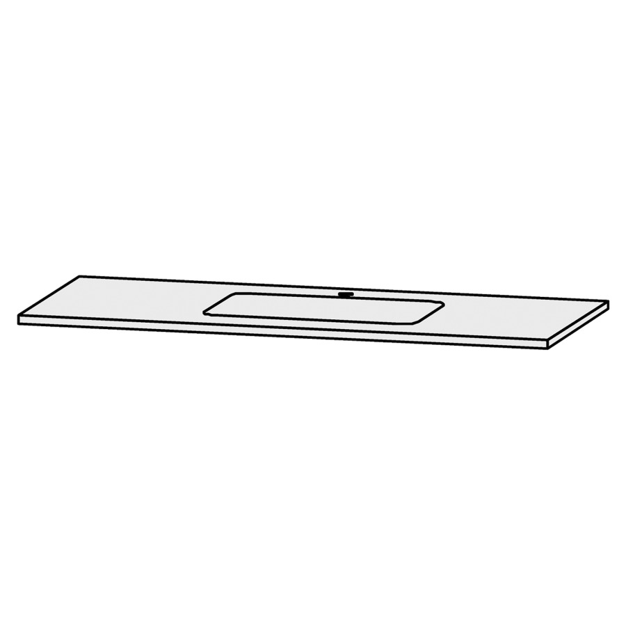 Table de lavabo Vanity Bocco 
130 x 2 x 55.5 cm
pour 1 lavabo à encastrer
encastrement par dessous, sans consoles