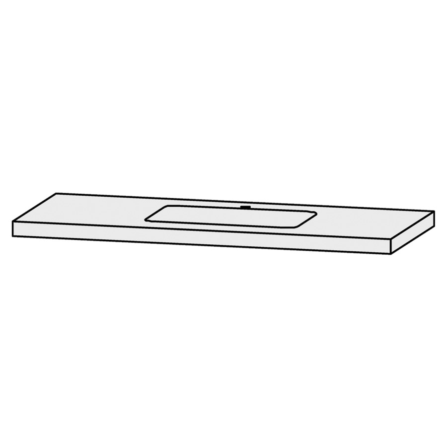 Table de lavabo Vanity Bocco 
130 x 5-10 x 55.5 cm
pour 1 lavabo à encastrer
encastrement par dessous
incl. consoles