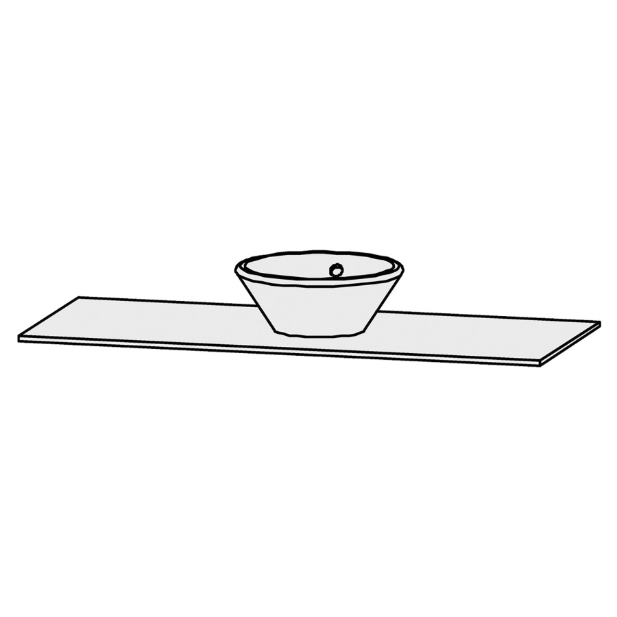 Table de lavabo Vanity Bocco 
130 x 1.2 x 55.5 cm
pour 1 lavabo à poser
sans consoles