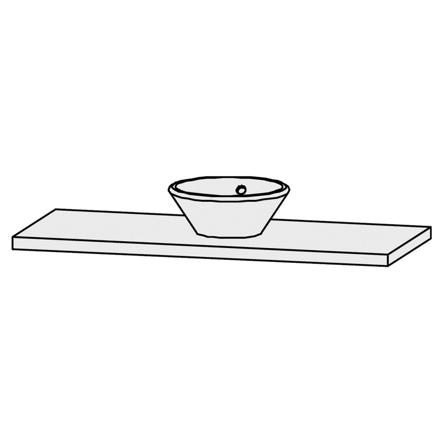 Table de lavabo Vanity Bocco 
130 x 4 x 55.5 cm
pour 1 lavabo à poser
sans consoles