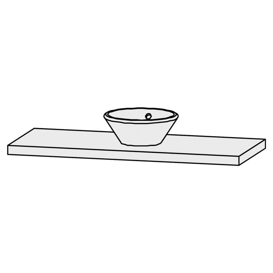 Table de lavabo Vanity Bocco 
130 x 5 x 55.5 cm
pour 1 lavabo à poser
sans consoles