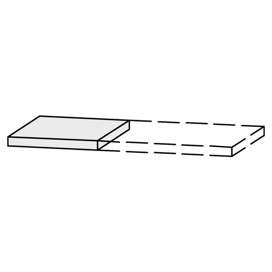 Tablette/rayon
40-100 x 40-55,5 x 4 cm
excl. consoles
sans découpe pour lavabo