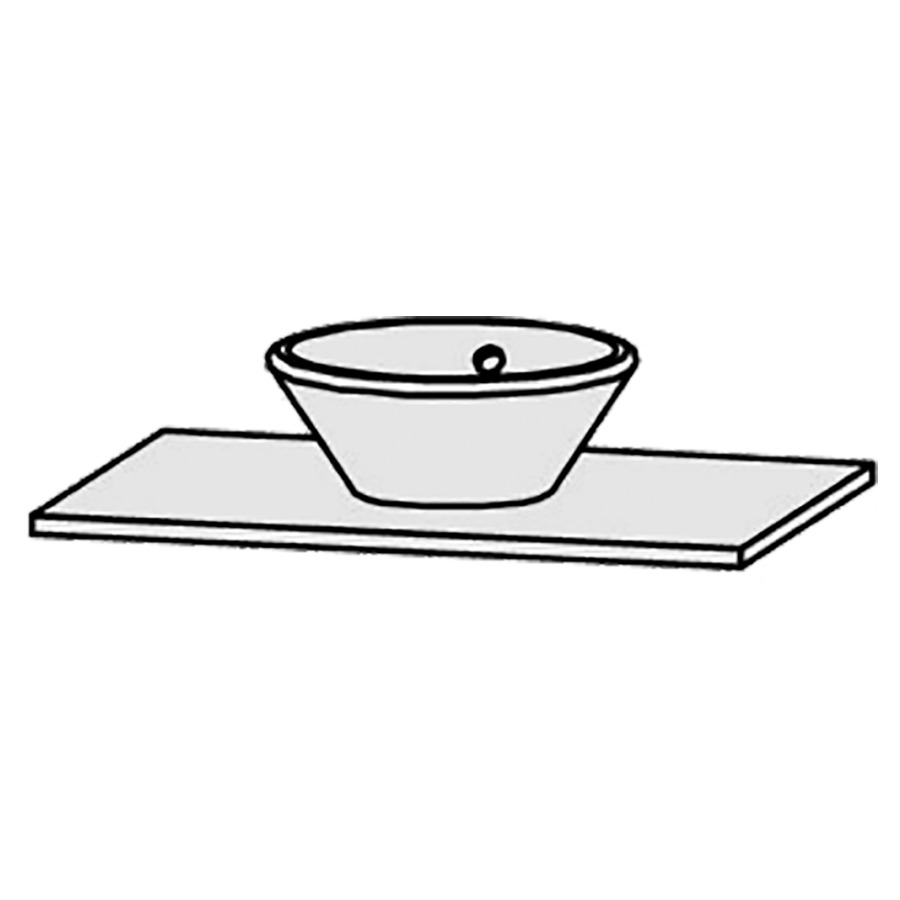 Table de lavabo Vanity Bocco 
80 x 2 x 55.5 cm
pour 1 lavabo à poser
sans consoles