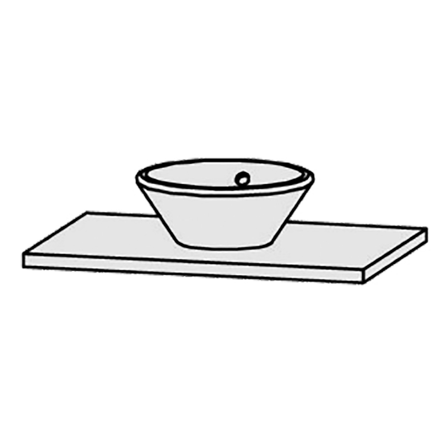 Table de lavabo Vanity Bocco 
80 x 3 x 55.5 cm
pour 1 lavabo à poser
sans consoles