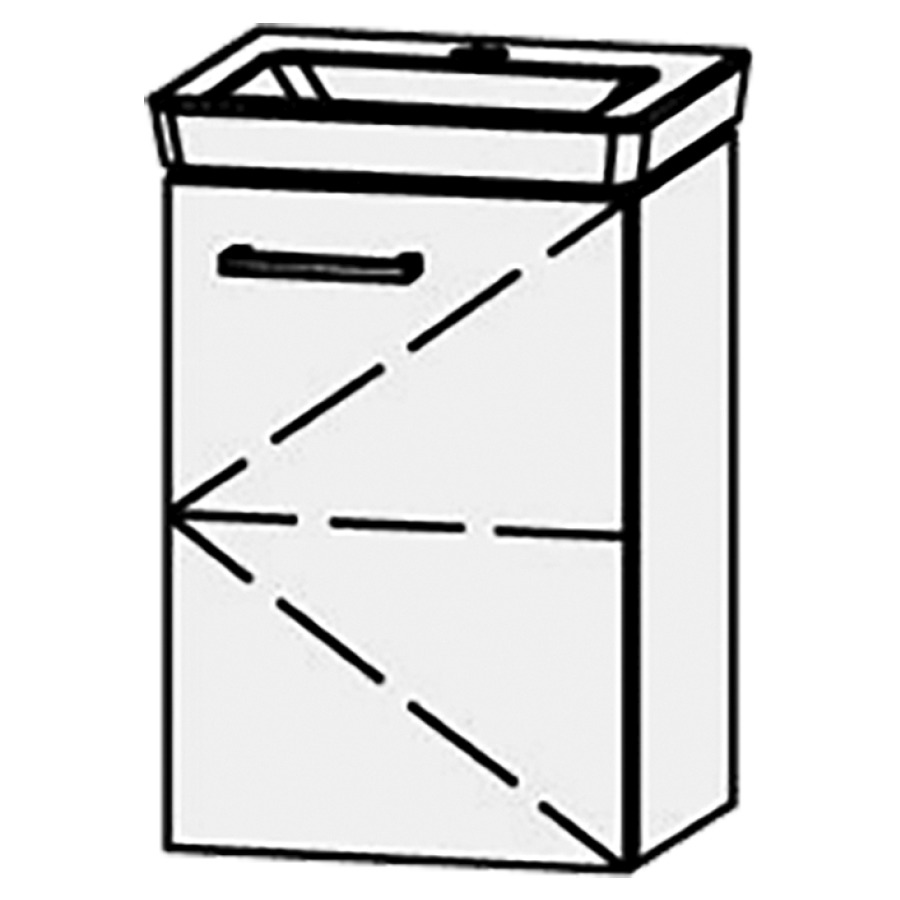 Élément inférieur
Vanity Subway 3.0 / 37
34 x 50 x 29 cm
élément avec 1 porte
charnières à droite
porte avec Blumotion
1 rayon réglable