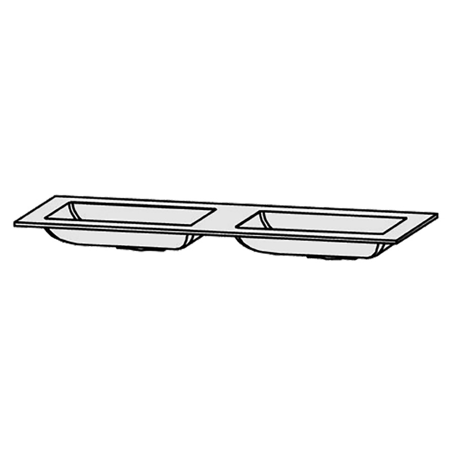 Lavabo double
Vanity Raina
130 x 53,2 x 1,2 cm
lavabo Raina en avian white
y compris, sans trop-plein
évacuation cachée avec plaque
de recouvrement, vidage incl.
axe de lavabo selon liste
excl. consoles
largeur du lavabo 2 x 50 cm.