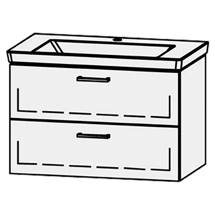 Élément inférieur
Vanity Subway 3.0 / 80
77 x 50 x 45,8 cm
élément avec 2 tiroirs
extrait complet avec Blumotion
1 cache-siphon