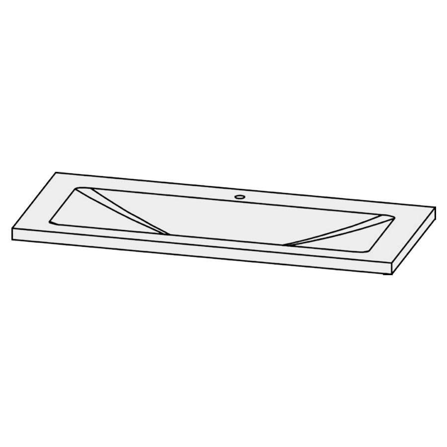 Lavabo
Procasa Cinque 130-1
130 x 55,5 x 4 cm.
lavabo minéralmarbre blanc
avec trop-plein creusé
excl. consoles
largeur du lav. 110 x 35,5 cm.