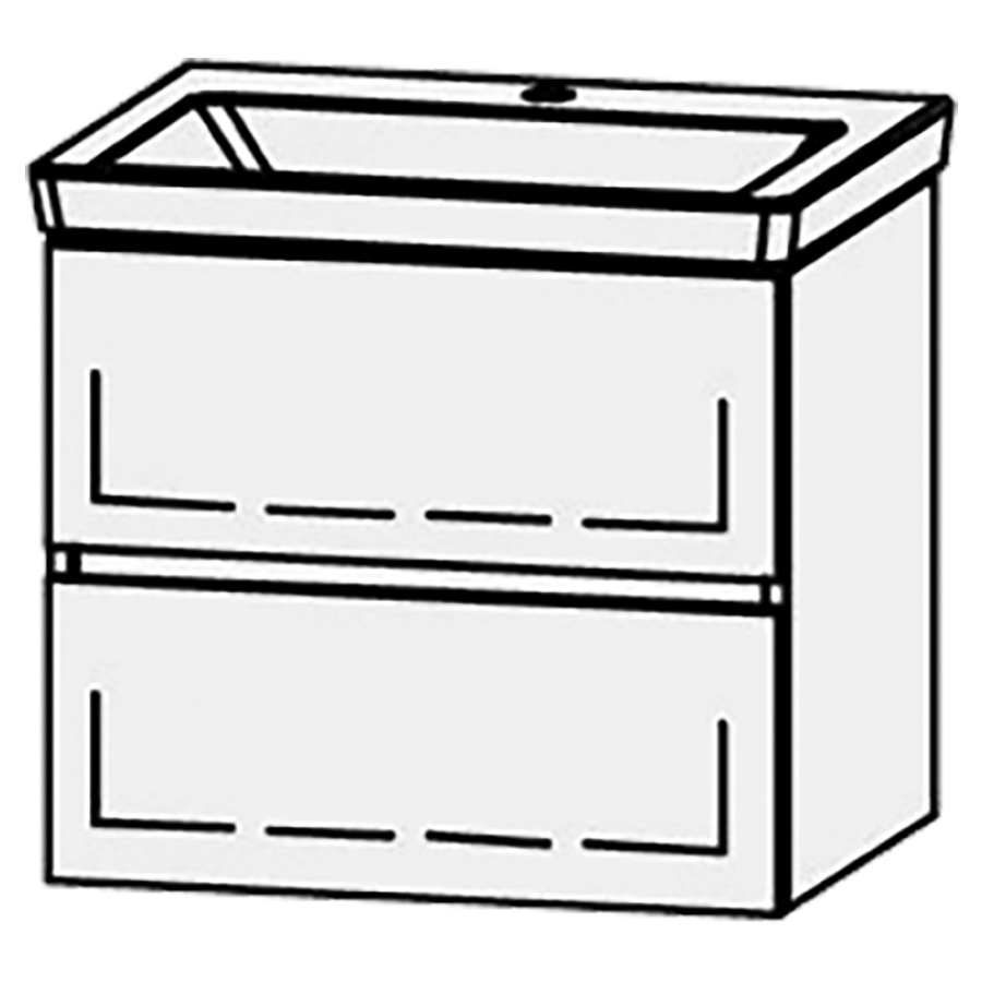 Élément inférieur  Vanity Subway 3.0 Line
57 x 50 x 45.8 cm
élément de tiroir, 2&nbsp;tiroirs
avec Blumotion
1 cache-siphon
pour lavabo