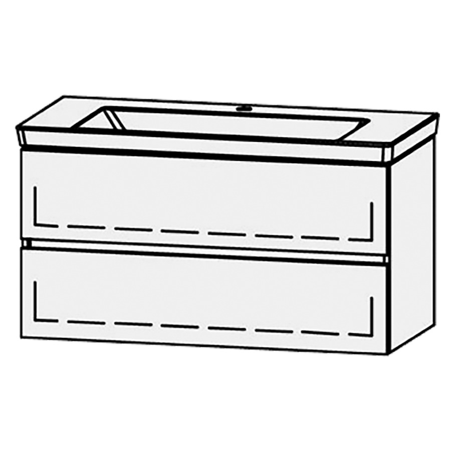 Élément inférieur  Vanity Subway 3.0 Line
97 x 50 x 45.8 cm
élément de tiroir, 2&nbsp;tiroirs
avec Blumotion
1 cache-siphon
pour lavabo