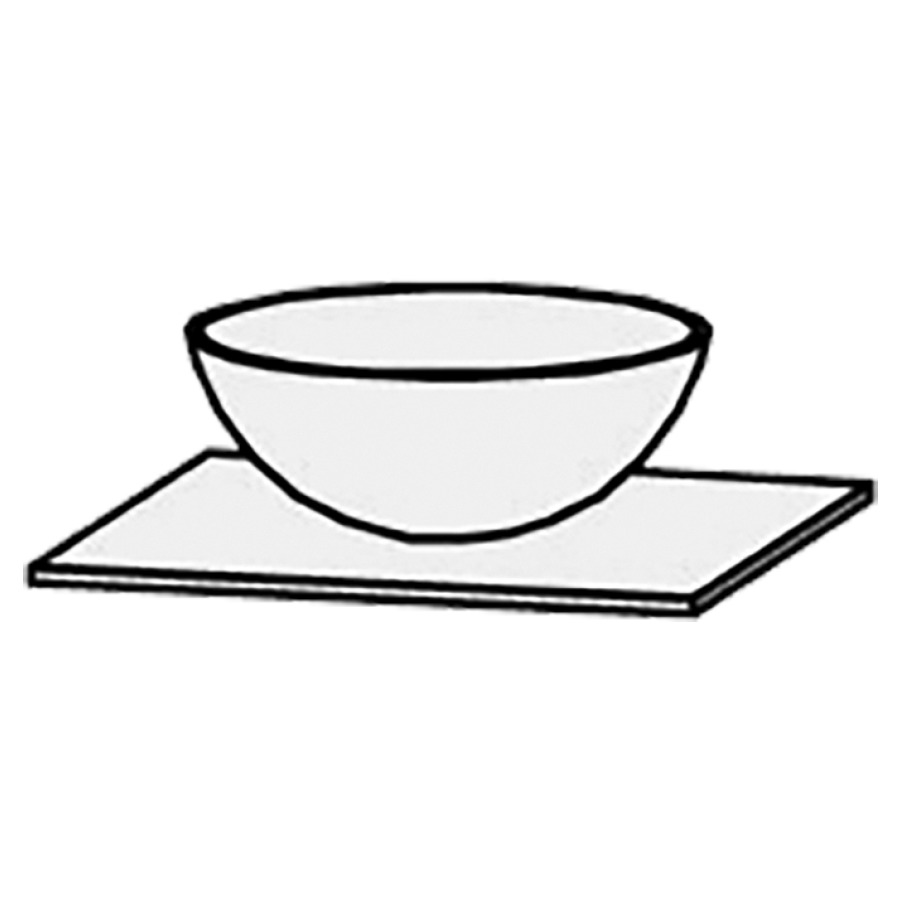 Table de lavabo Vanity Bocco Visita 
50 x 1.2 x 45 cm
pour 1 lavabo à poser
sans consoles