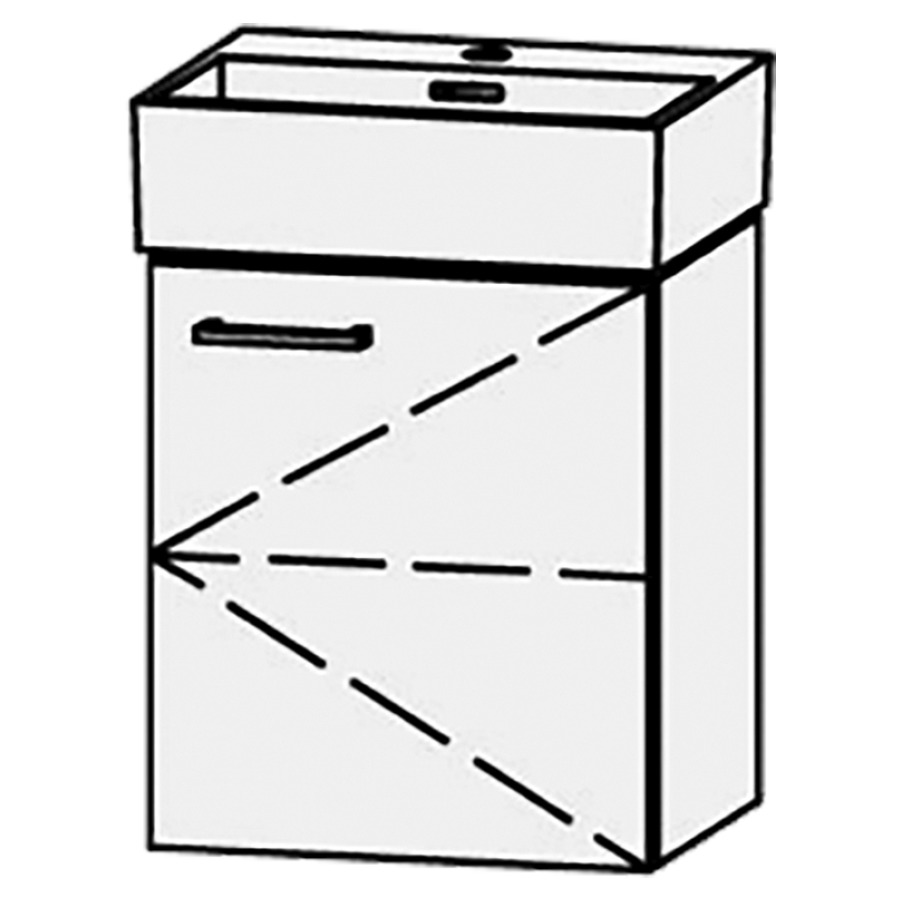 Élément inférieur
Vanity Extra 45
43 x 50 x 34 cm
élément avec 1 porte
charnières à droite
porte avec Blumotion
1 rayon réglable