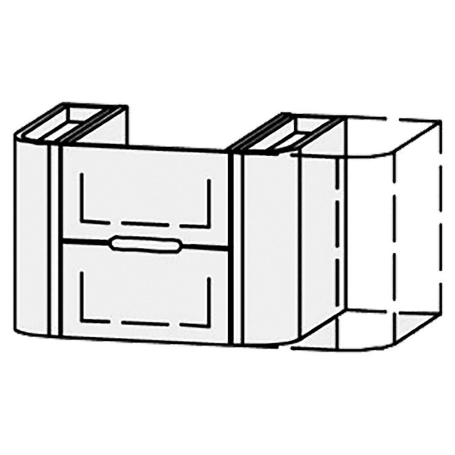 Élément inférieur
Vanity Namiura
60-80 x 40,8 x 46,5 cm
élément avec 2 tiroirs
1 cache-siphon
extrait complet avec Blumotion
tiroirs latérals avec
push-open
2 rayons fixe chacun
tiroirs Legrabox noir
zone de préhension fraisée