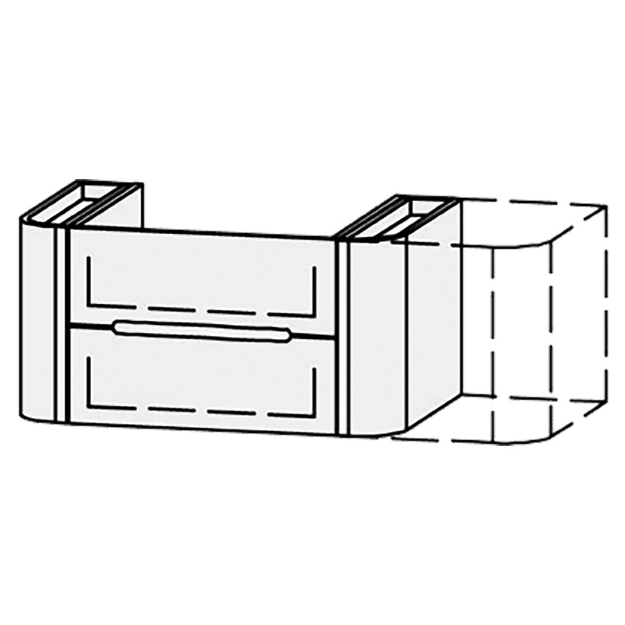 Élément inférieur
Vanity Namiura
80-110 x 40,8 x 52,5 cm
élément avec 2 tiroirs
1 cache-siphon
extrait complet avec Blumotion
tiroirs latérals avec
push-open
2 rayons fixe chacun
tiroirs Legrabox noir
zone de préhension fraisée