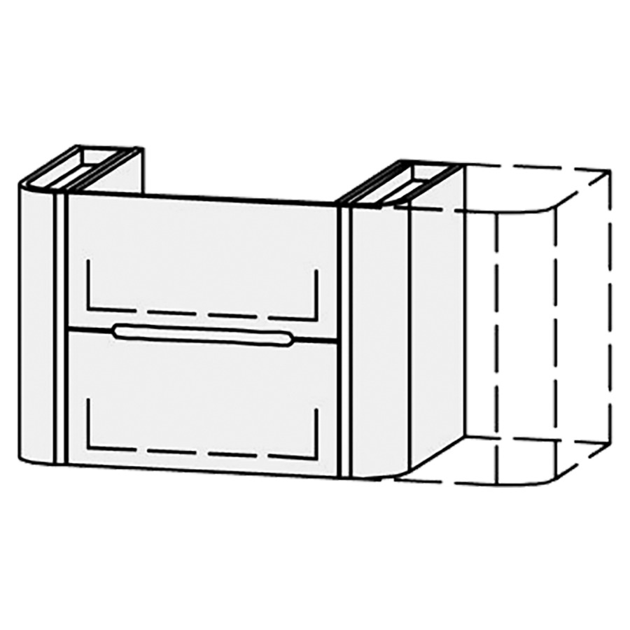 Élément inférieur
Vanity Namiura
80-110 x 55,8 x 52,5 cm
élément avec 2 tiroirs
1 cache-siphon
extrait complet avec Blumotion
tiroirs latérals avec
push-open
2 rayons fixe chacun
tiroirs Legrabox noir
zone de préhension fraisée